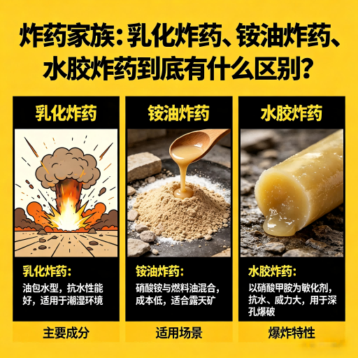 舟山炸药家族：乳化炸药、铵油炸药、水胶炸药到底有什么区别？